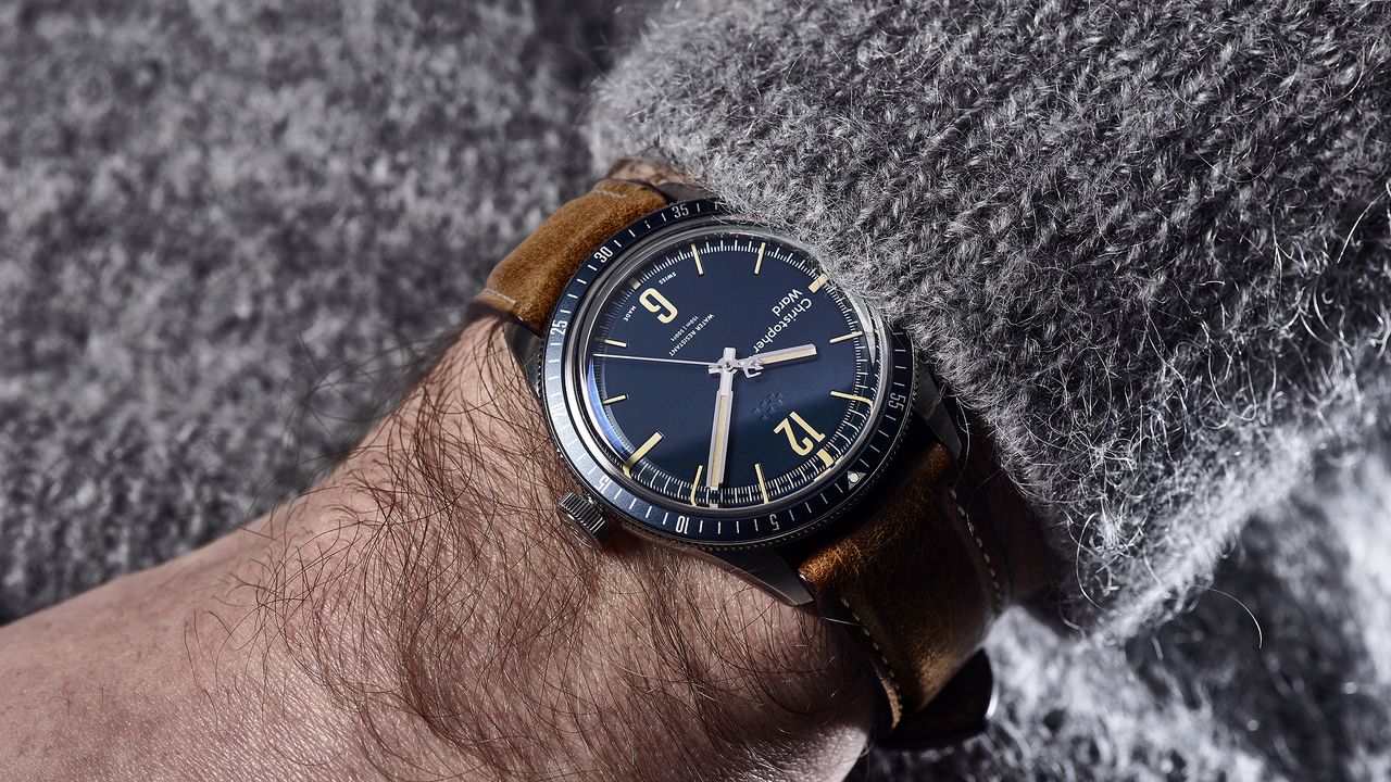 Christopher Ward C65 Trident Diver. Knitwear: model&#039;s own