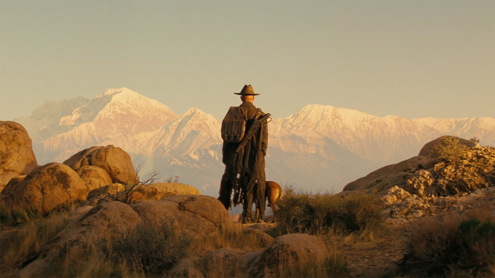 The Ghoul looking out onto a vast mountain range in the Fallout season 2 finale