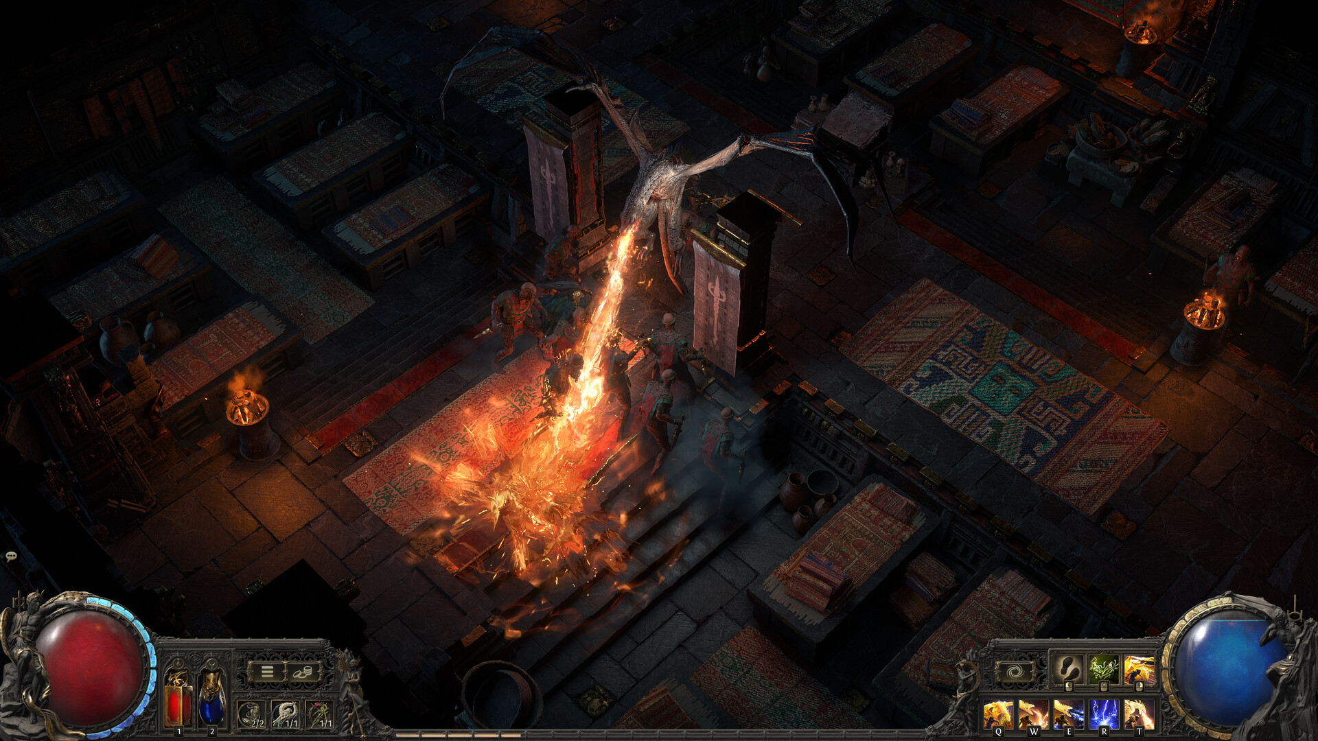 Path of Exile 2 druid player transformed into wyvern