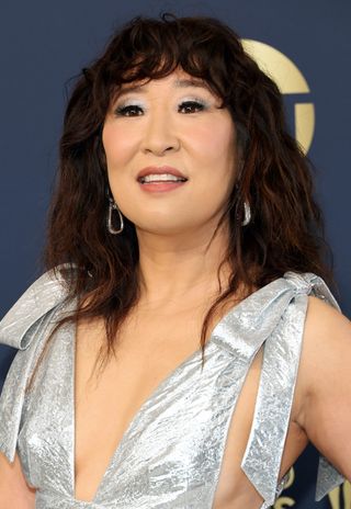 Sandra Oh attends the 28th Annual Screen Actors Guild Awards at Barker Hangar on February 27, 2022 in Santa Monica, California