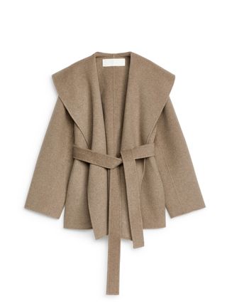 Double-Face Wrap Coat - Mole - Arket