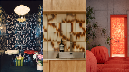 three different projects all using Palet's marble, blurred tiles 