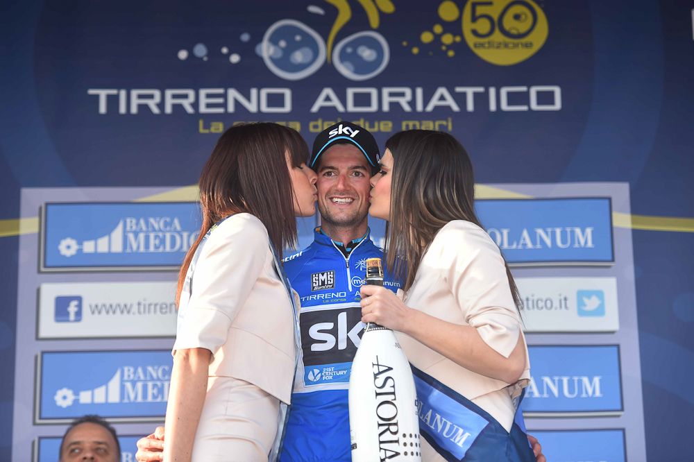Wout Poels (Team Sky) on the podium.