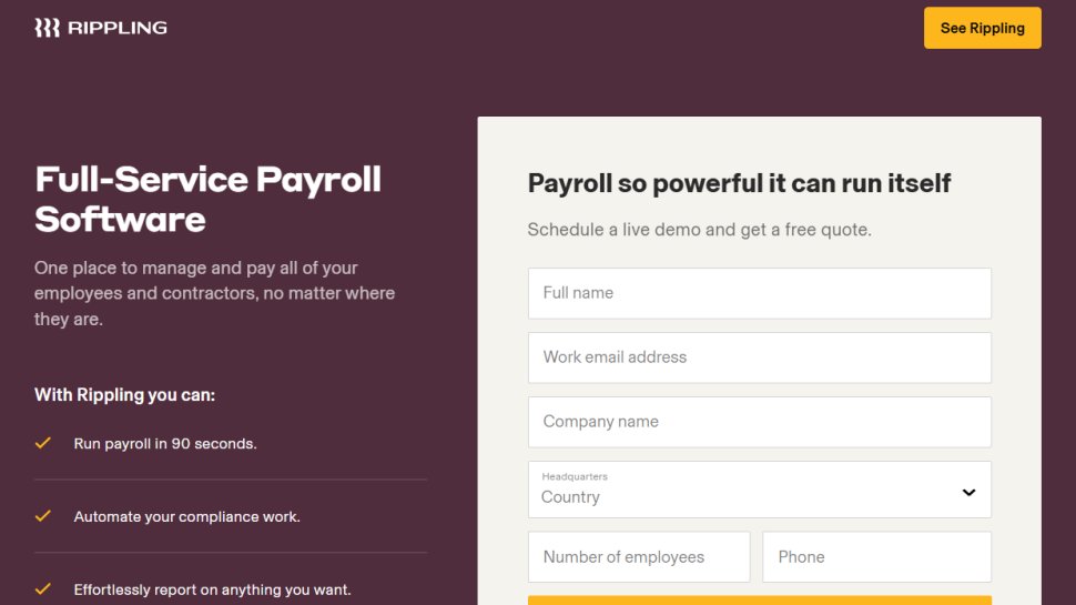 Rippling website screenshot (October 2025).