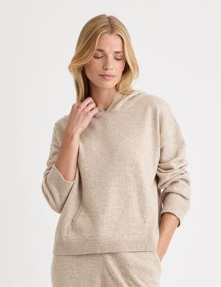 Beige Cashmere Hoodie