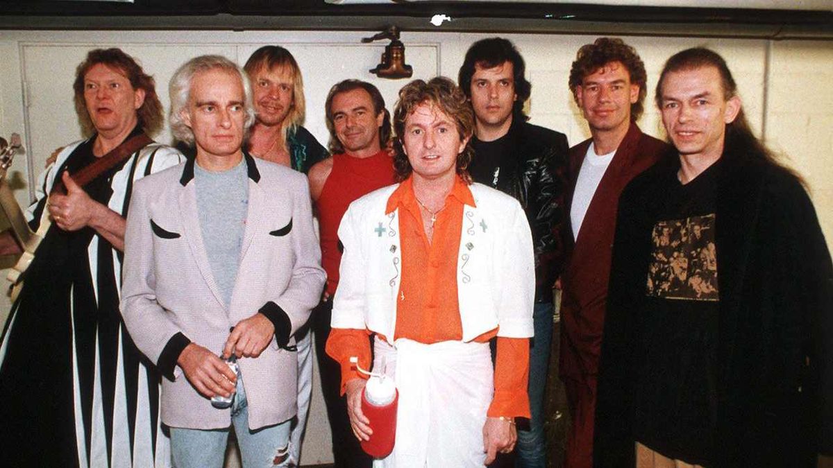 Yes backstage during the Union tour, 1991 