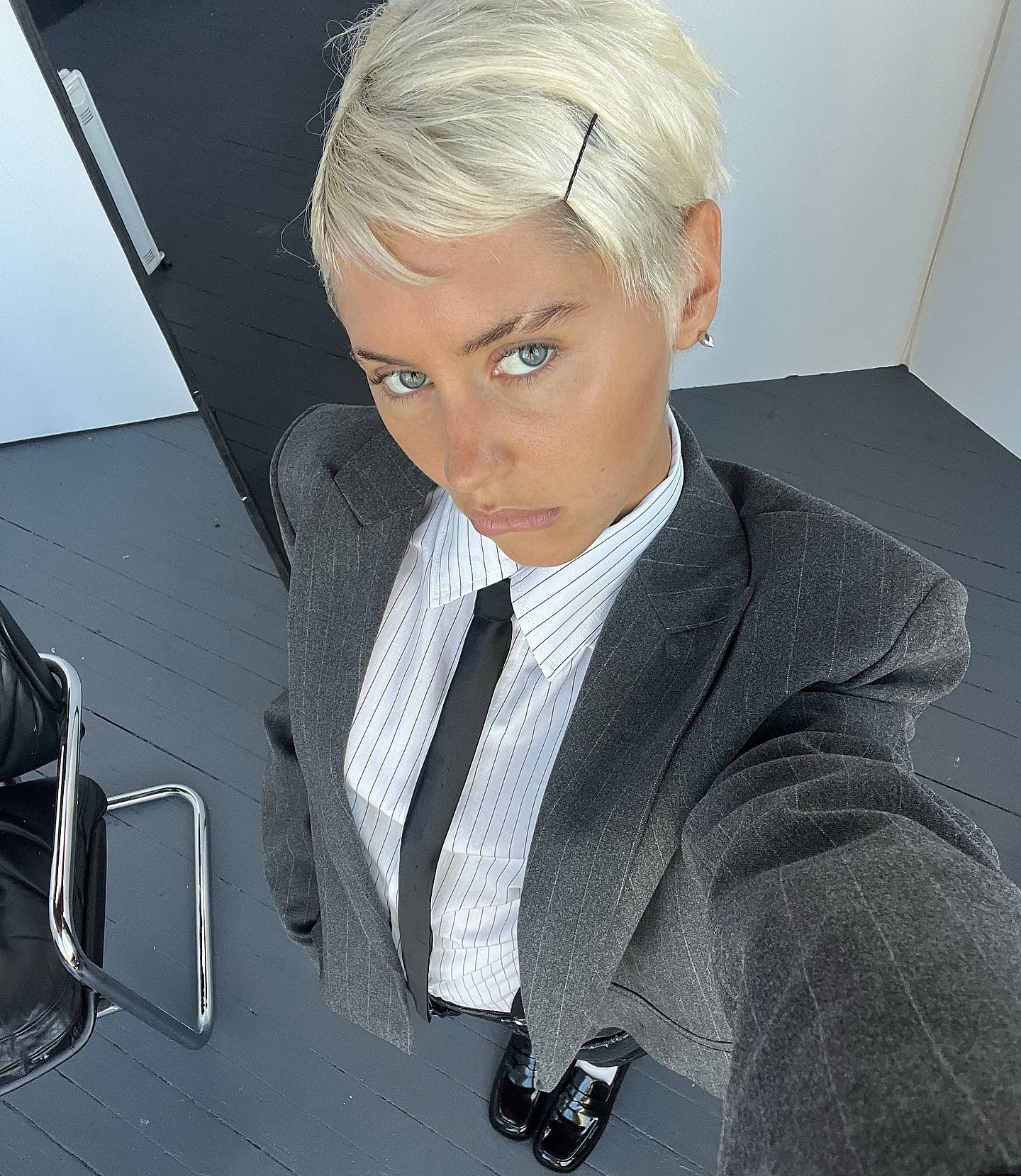 Iris Law with dolce vita crop haircut