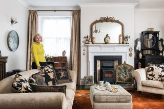 Traditional living room in Georgian farmhouse