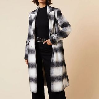 check maxi coat