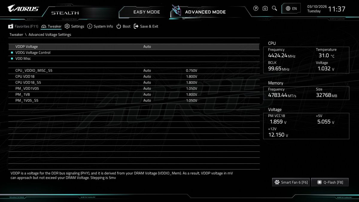 Gigabyte X870 Aorus Stealth - BIOS