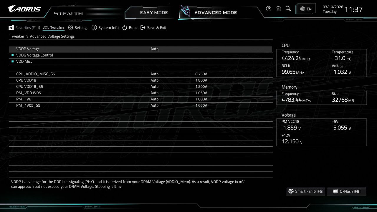 Gigabyte X870 Aorus Stealth - BIOS