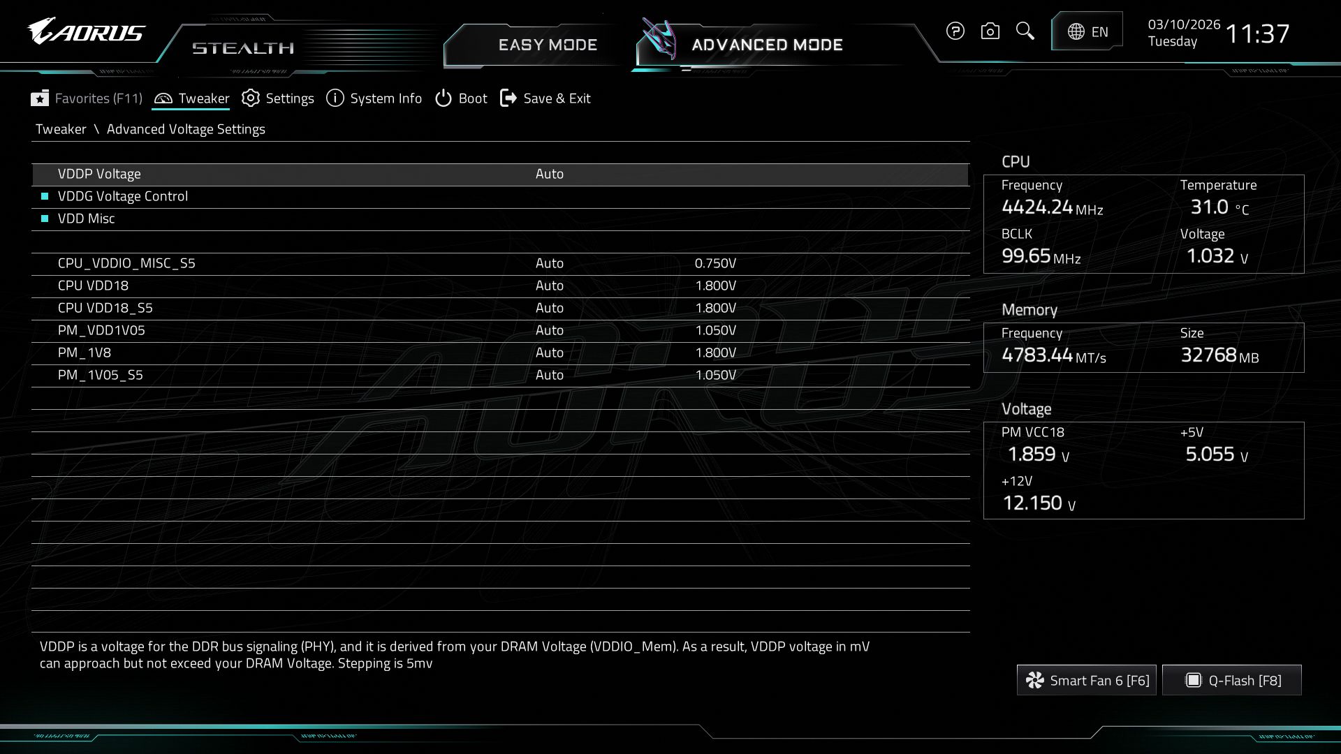 Gigabyte X870 Aorus Stealth - BIOS