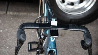 Team DSM scott bike with notes on the stem