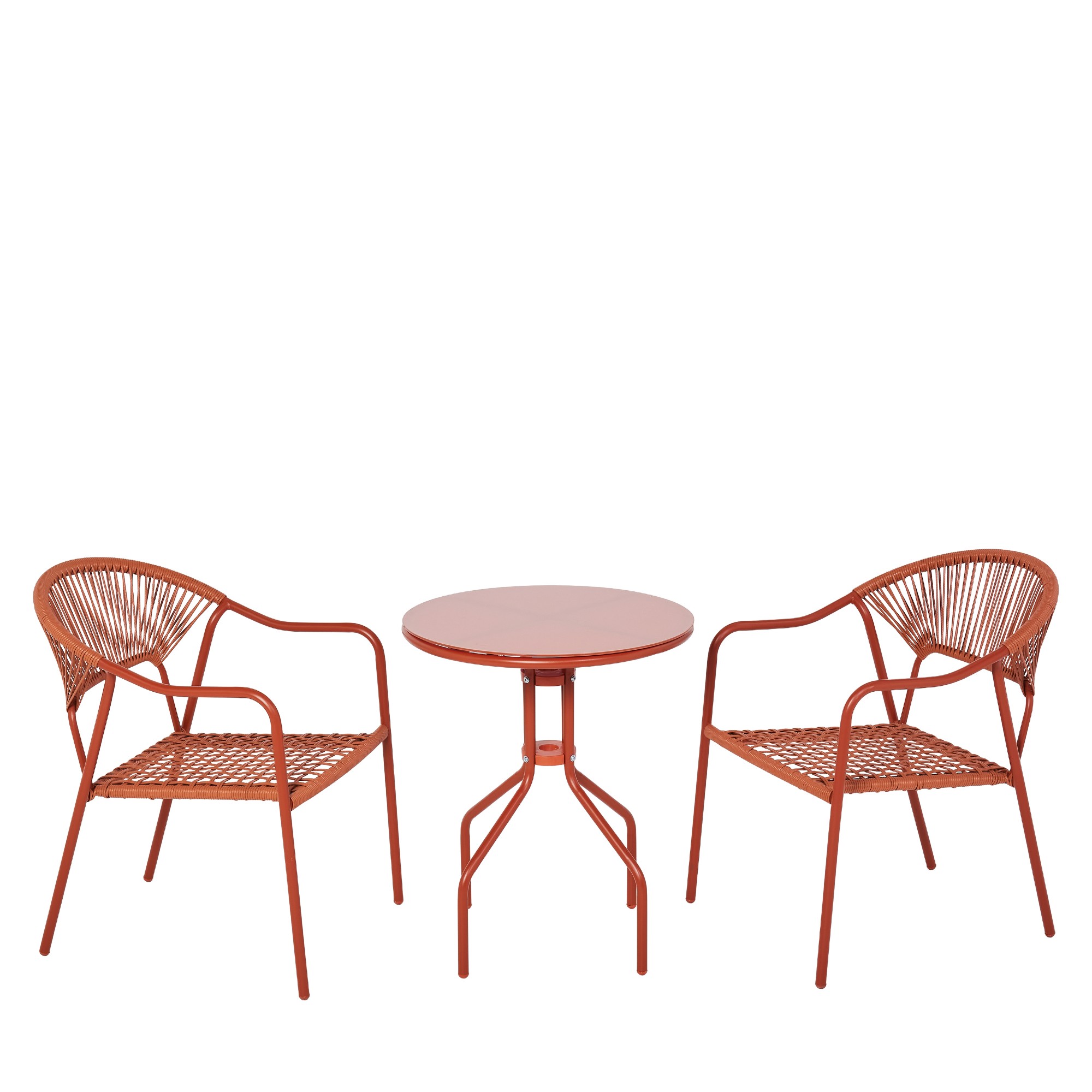 QVC Garden Stories Studio 70 3pc Woven Rattan Bistro Set