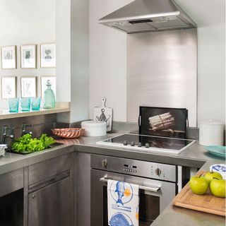 modular kitchen with white theme