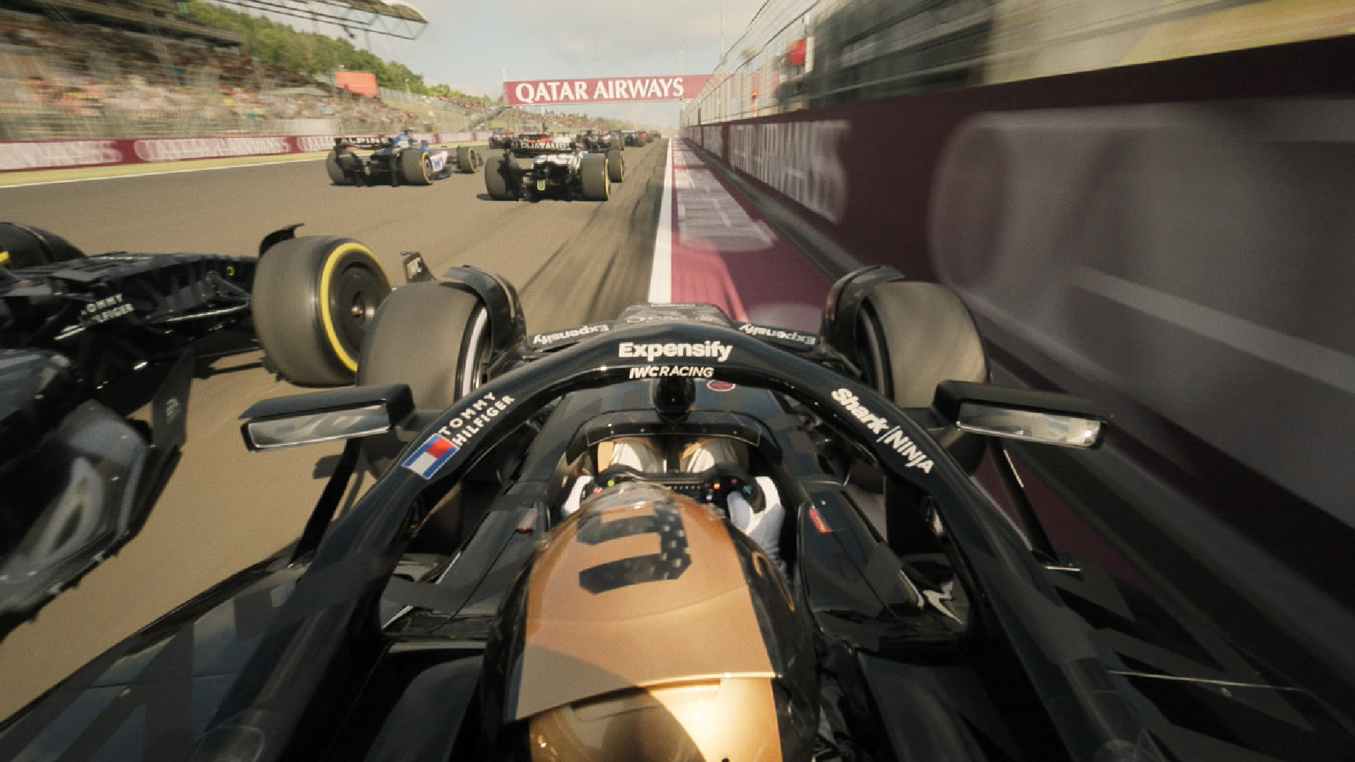Formula 1 racing scene from F1 The Movie