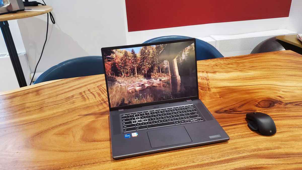 a dark laptop opened