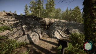 Sons of the Forest action cam location - the entrance to the bunker where the action cam is located
