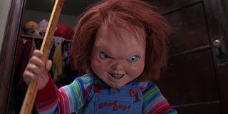 Child's Play 2 Chucky about to give a teacher the ruler