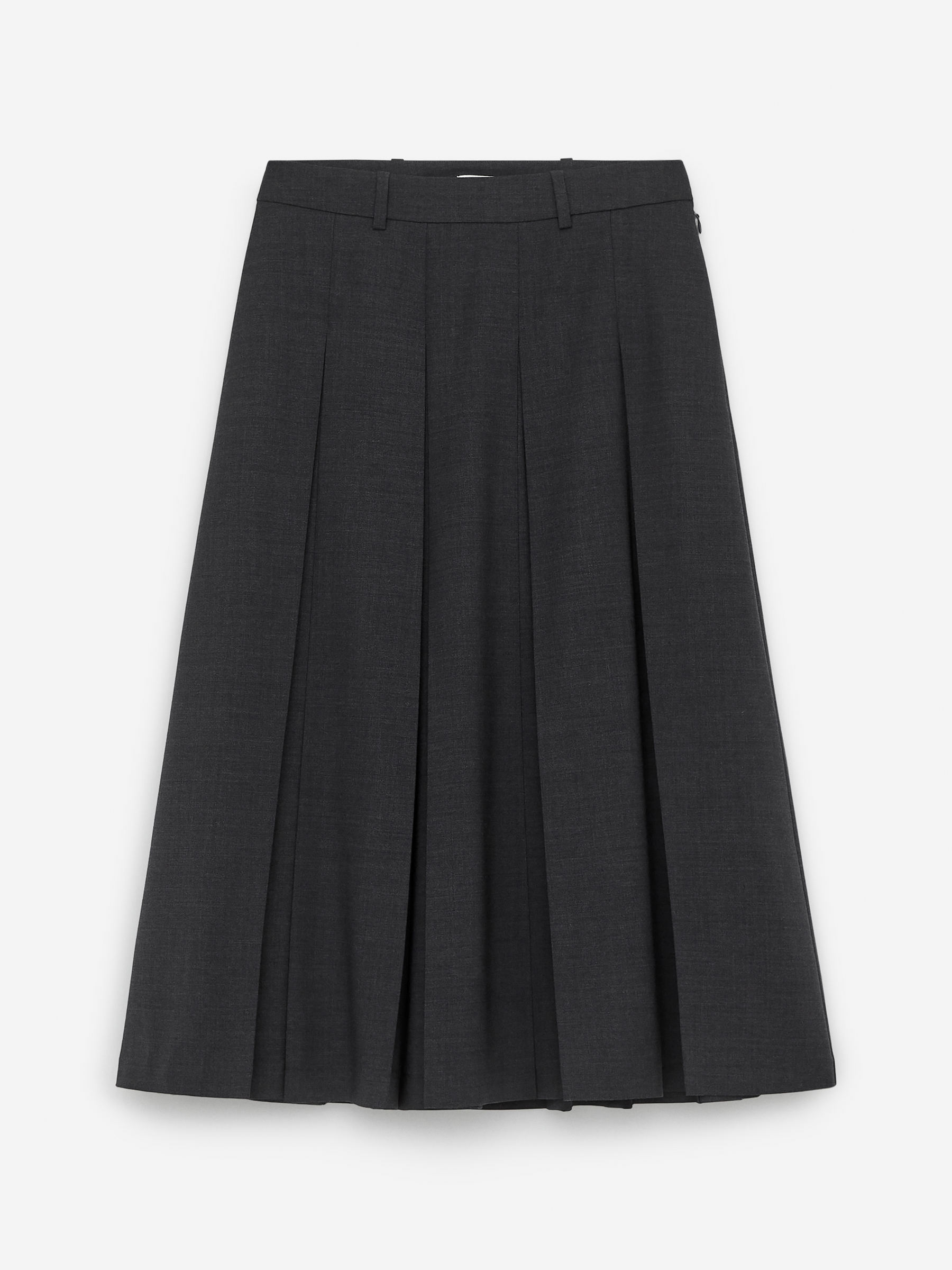 Pleated Wool Blend Skirt &amp;ndash; Dark Grey &amp;ndash; Women &amp;ndash; Arket Gb