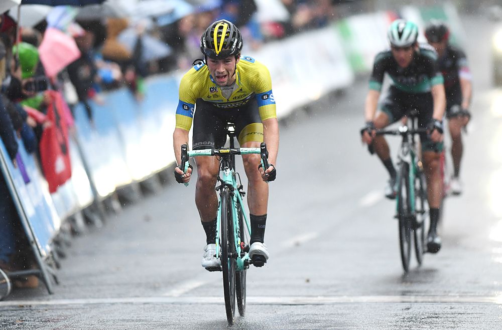 Primoz Roglic (LottoNL Jumbo) crosses the stage 6 finish line in 9th but wins overall title at Pais Vasco