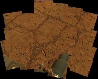 Curiosity Rovers 1st Mars Sample Drill Site (Raw Color)