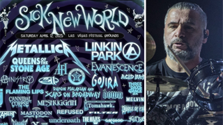 Sick New World 2025 poster and John Dolmayan in 2022