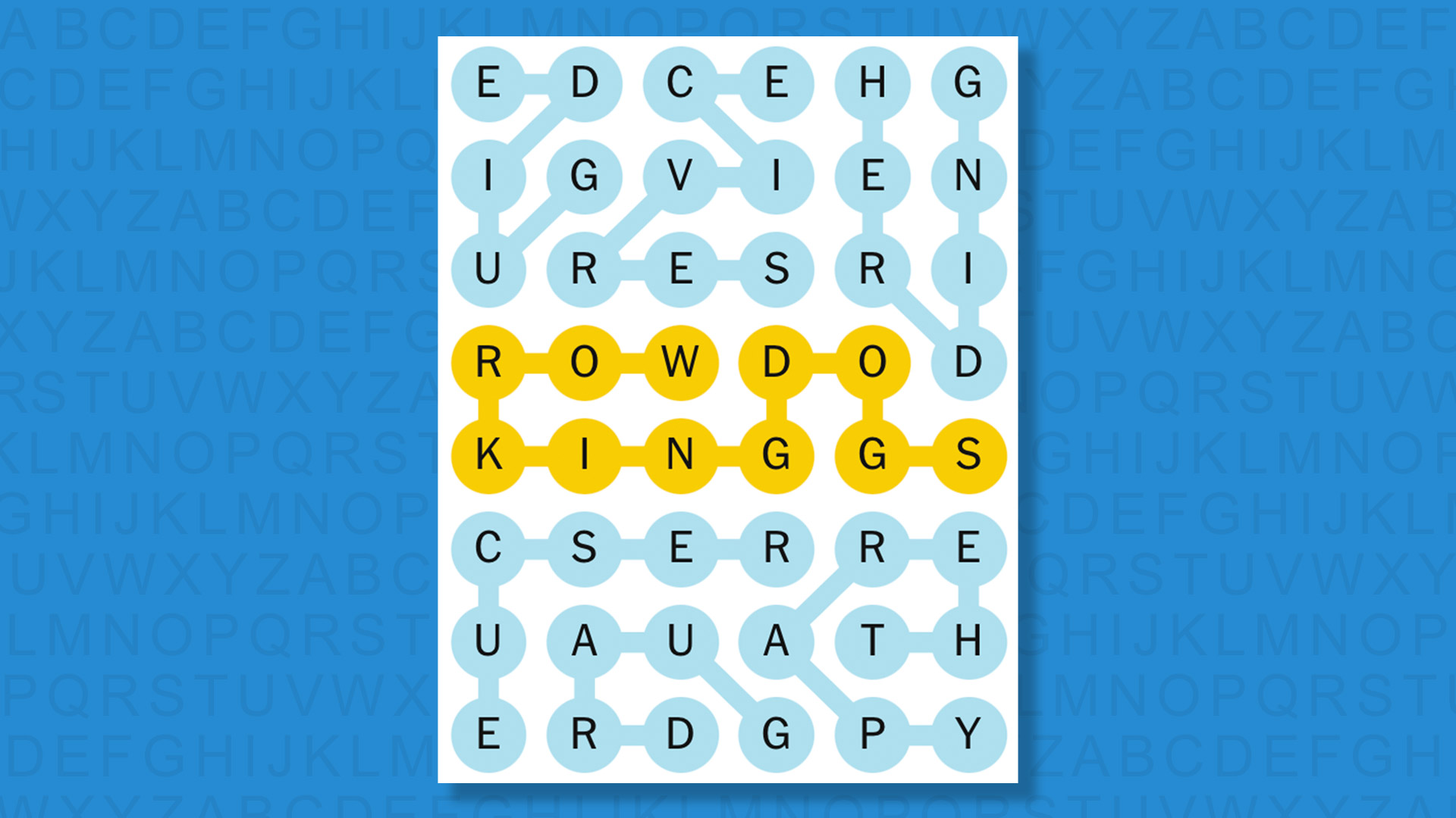 NYT Strands answers for game 624 on a blue background