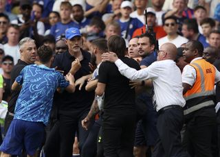 Chelsea’s head coach Thomas Tuchel and Tottenham boss Antonio Conte clashed during the Premier League draw on Sunday.