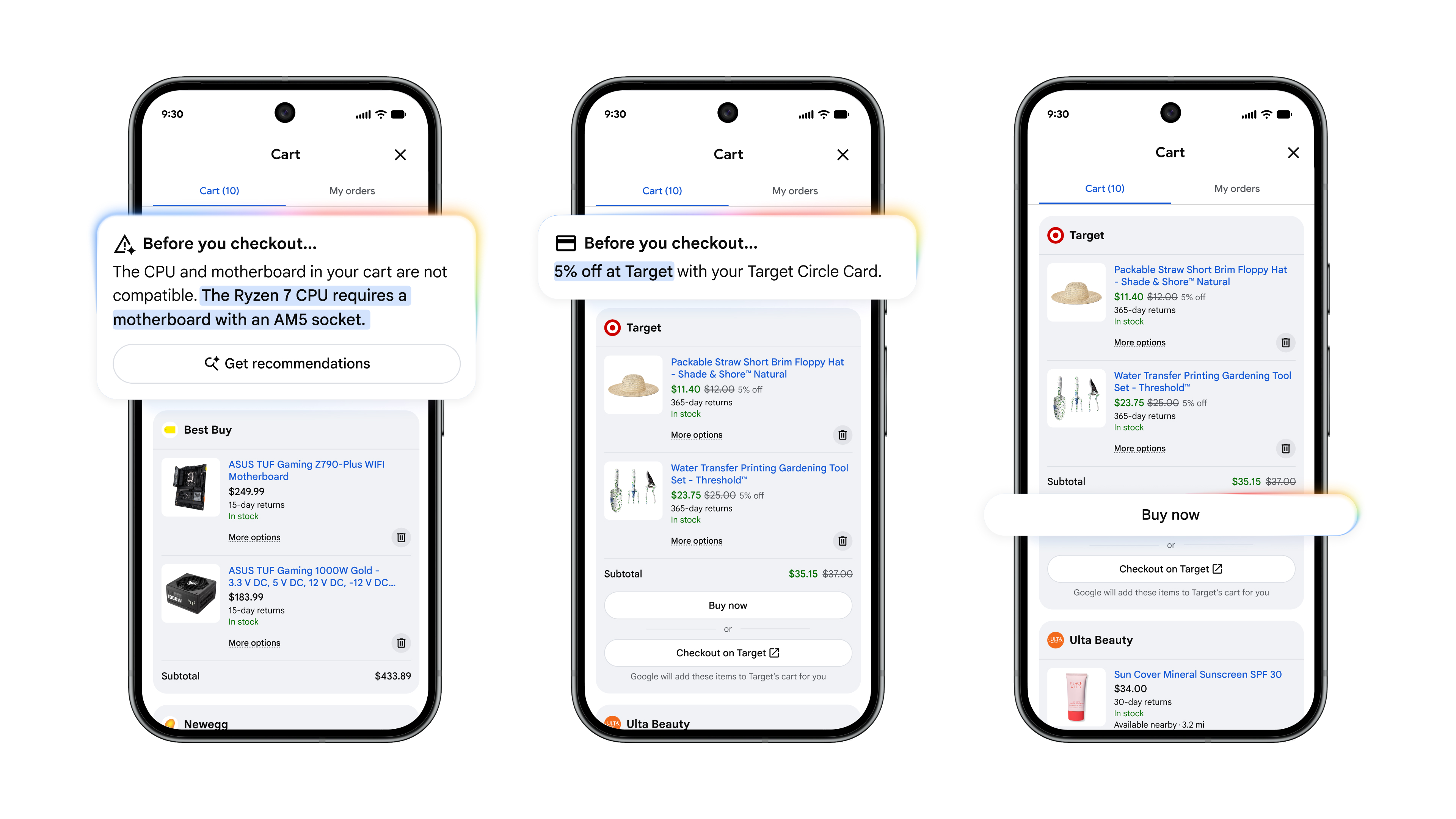 Google's new Universal Cart shopping feature