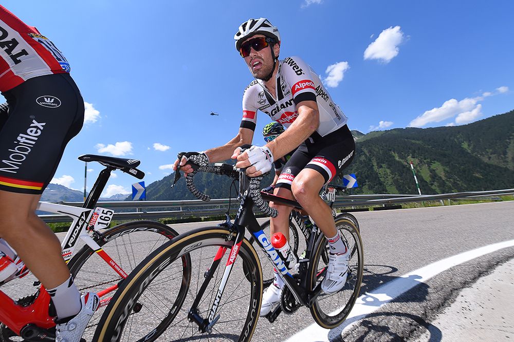 Tom Dumoulin climbs during stage 9 of the Tour de France.