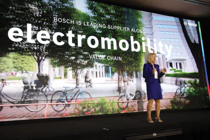 Dr. Tanja Rückert from Bosch takes the stage at CES 2024 to discuss electrification and hydrogen. 