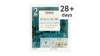 A packet of light halloumi cheese from Tesco