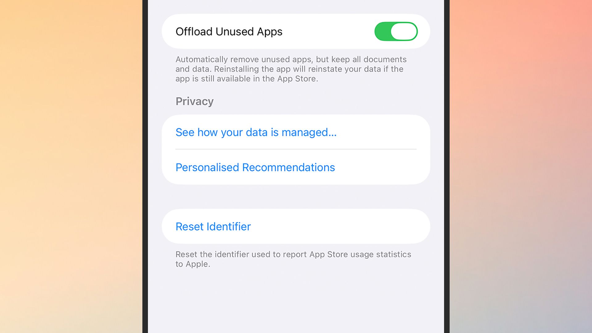iOS app offload
