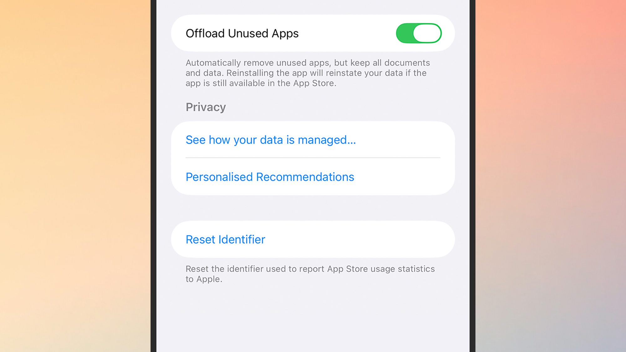 iOS app offload