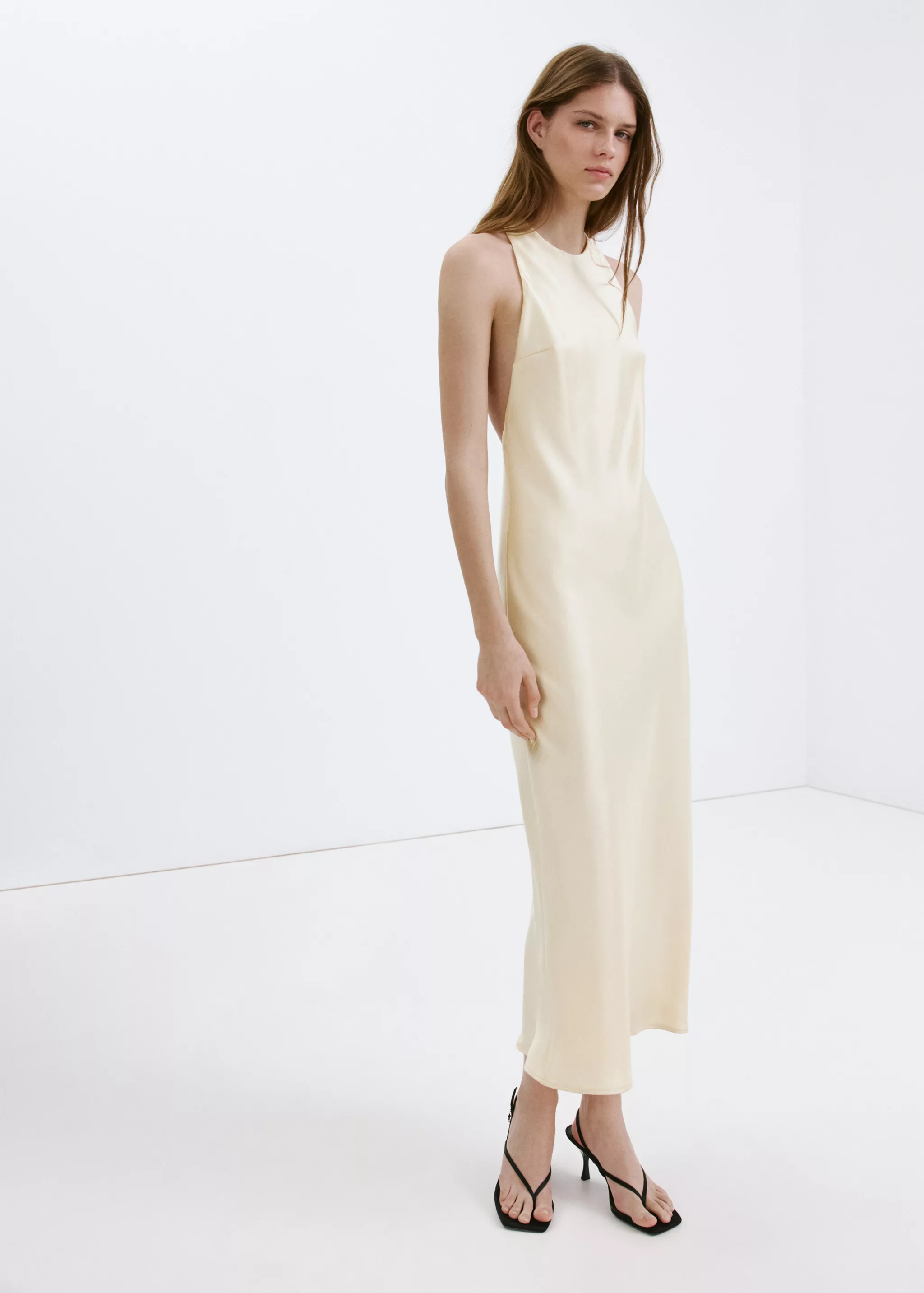Back Detail Satin Dress - Women | Mango United Kingdom