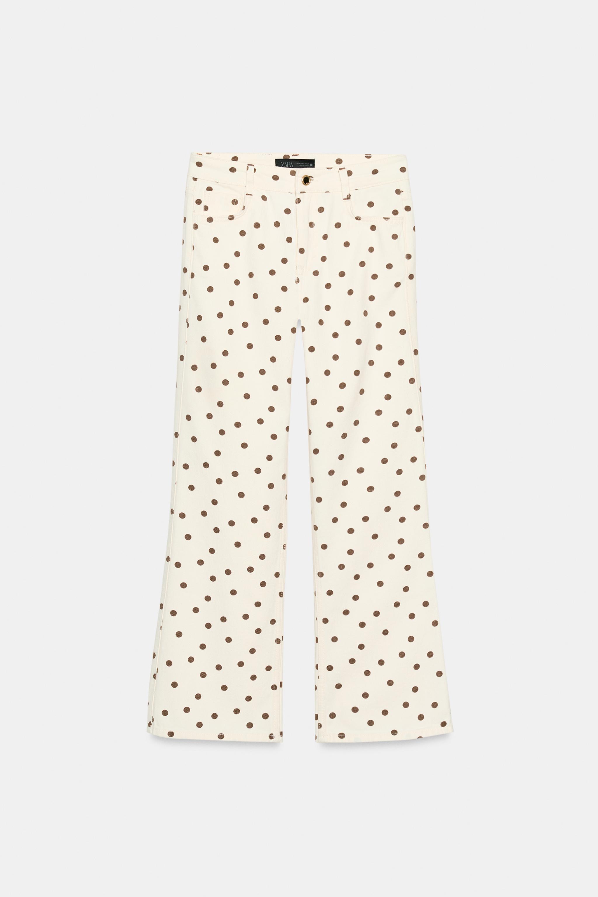 Z1975 Mid-Rise Mini Flare Polka Dot Jeans
