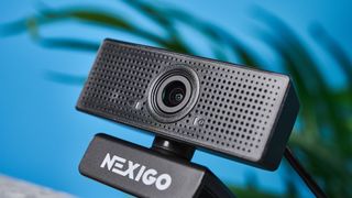 A black NexiGo N60 wired webcam