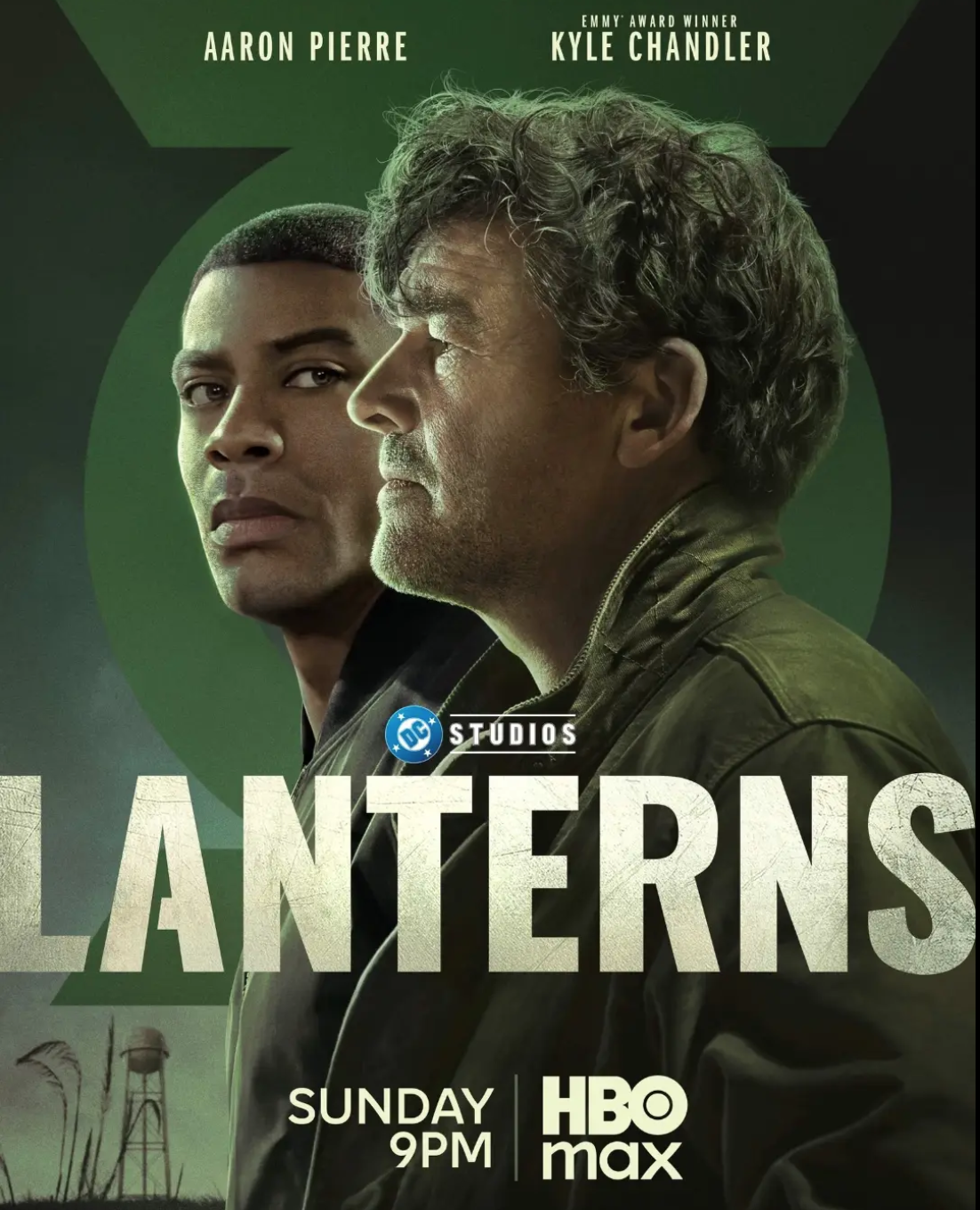 a green-tinted poster for a superhero tv show