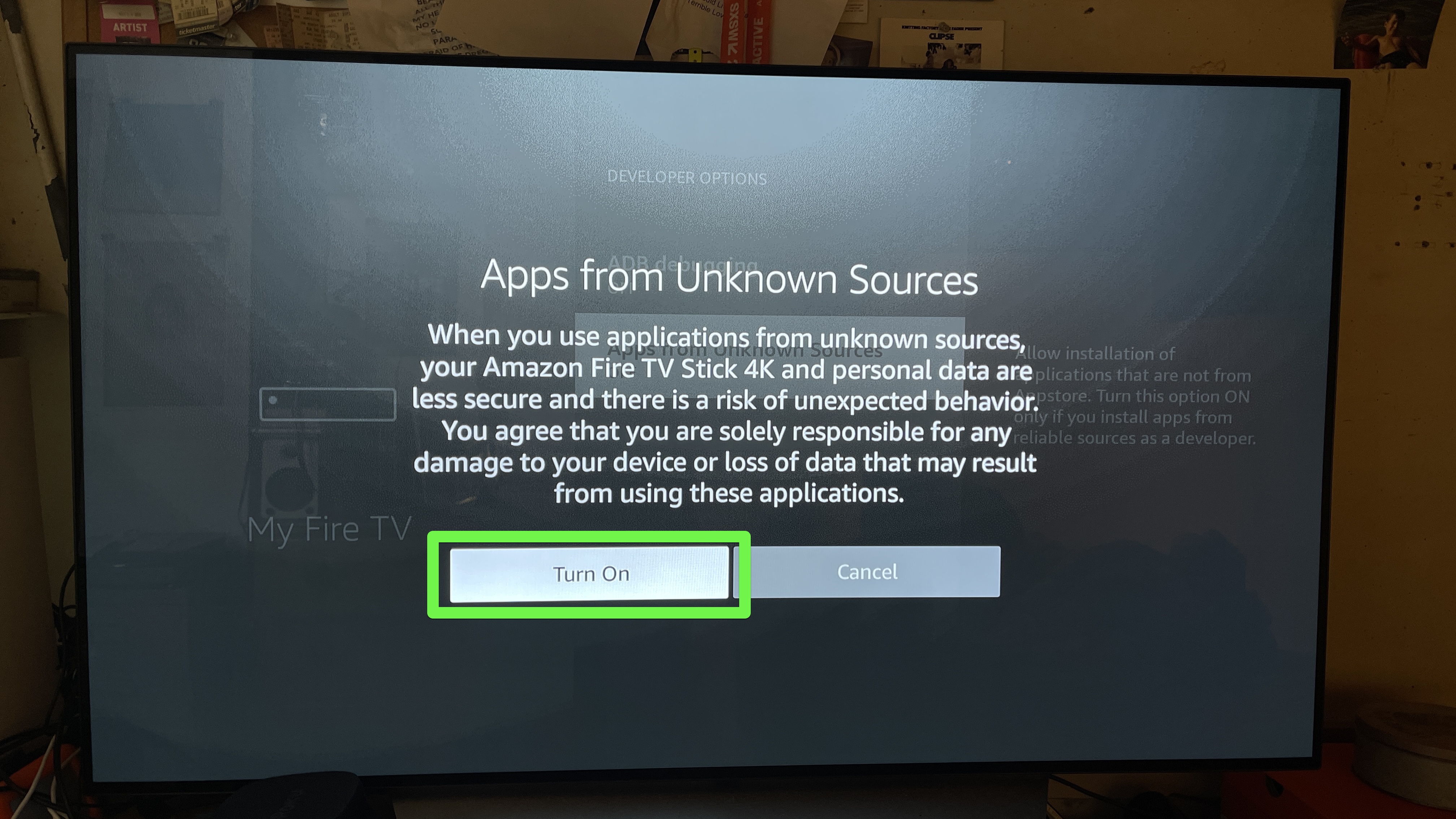 How to Install Kodi on Amazon Fire Stick and Fire TV: Select Turn On