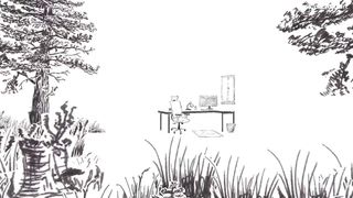 A 2D pencil drawing turned into a Blender scene