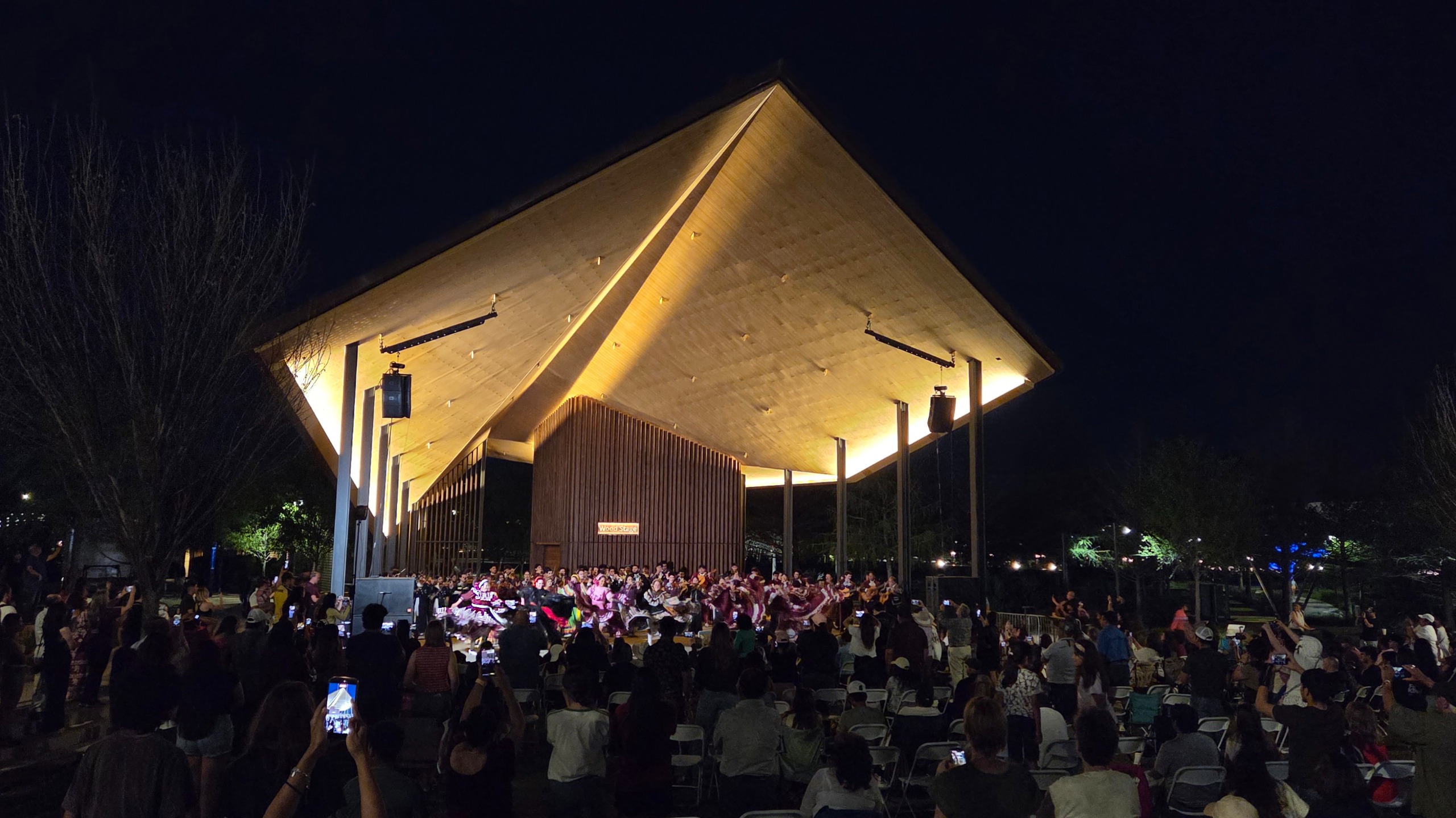 Texas A&amp;M University gets amped up at an outdoor concert and its Hall of Champions. 