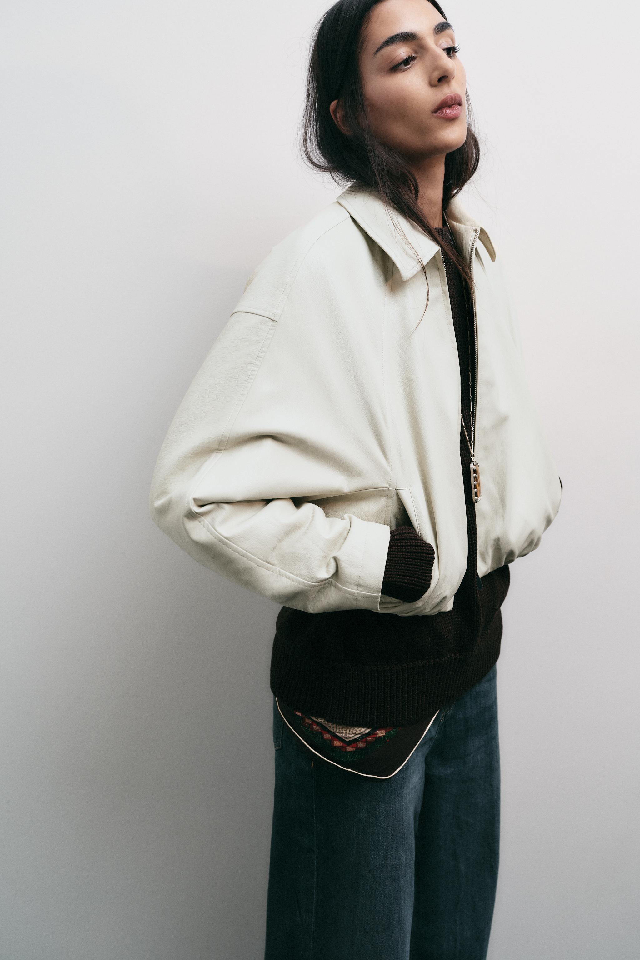 Faux Leather Bomber Jacket