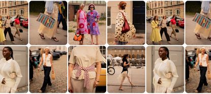 a collage of women at copenhagen fashion week