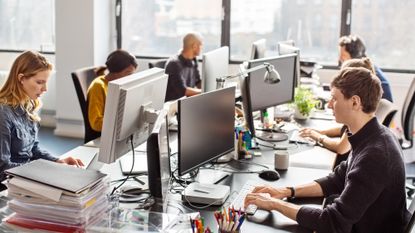 People working in a office