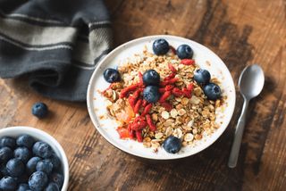 Bowl of wholegrains and fruit