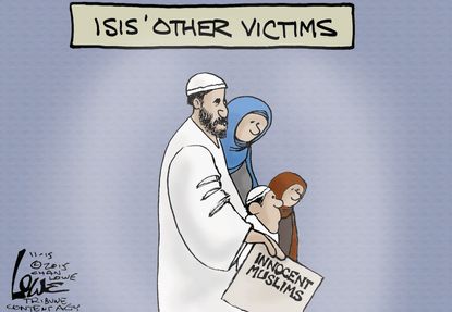 Editorial cartoon World ISIS Paris Attacks Muslim Majority