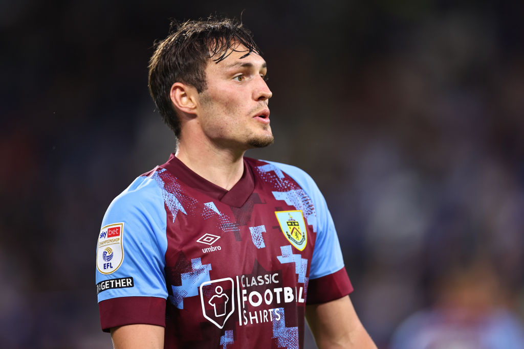 Connor Roberts of Burnley during the Sky Bet Championship between Huddersfield Town and Burnley at John Smith's Stadium on July 29, 2022 in Huddersfield, United Kingdom.
