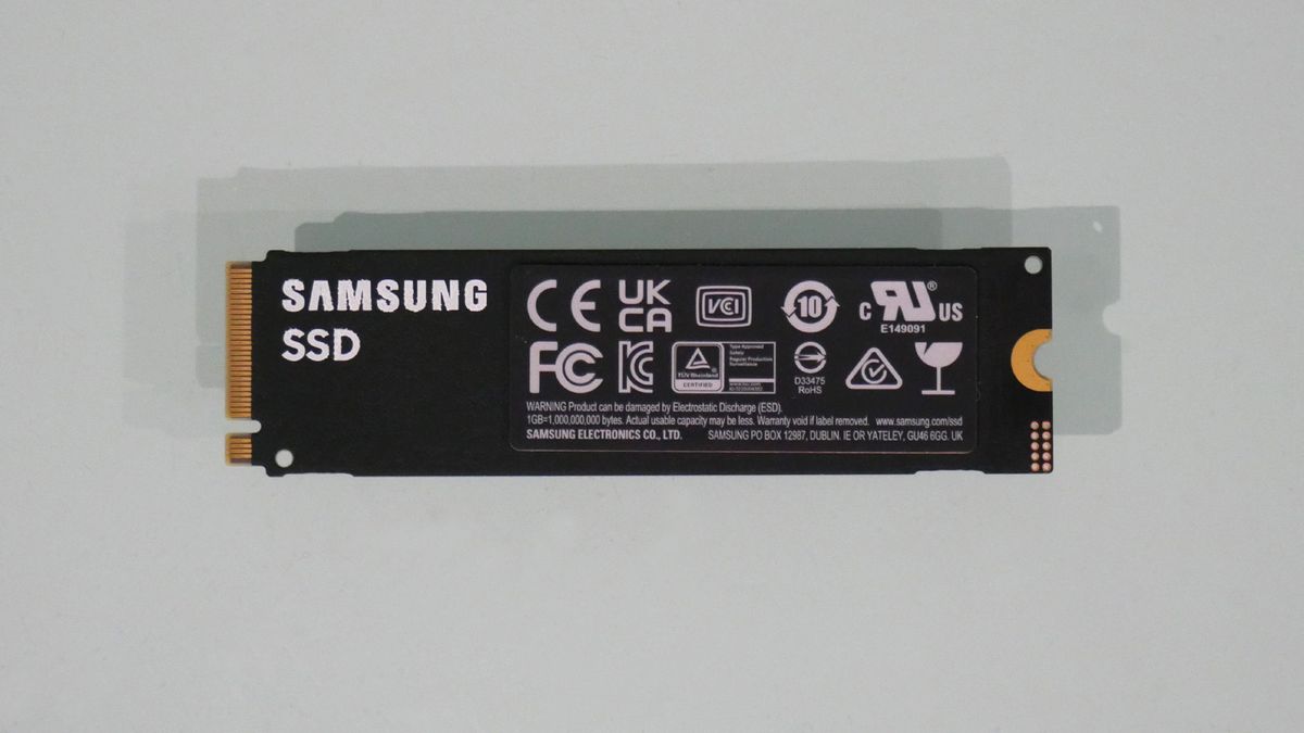 Samsung 990 Pro 2TB on a grey background