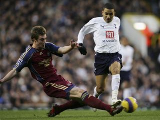 Aaron Lennon in action for Tottenham against Newcastle in 2007.